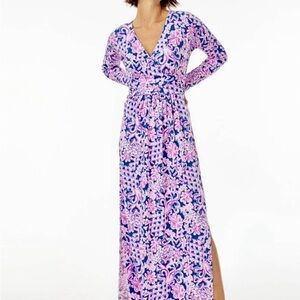 Lilly Pulitzer Floral V-Neck Maxi Dress